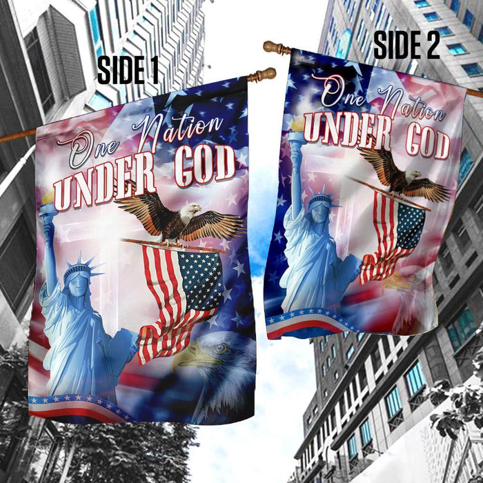 One Nation Under God Flag | Garden Flag | Double Sided House Flag - GIFTCUSTOM