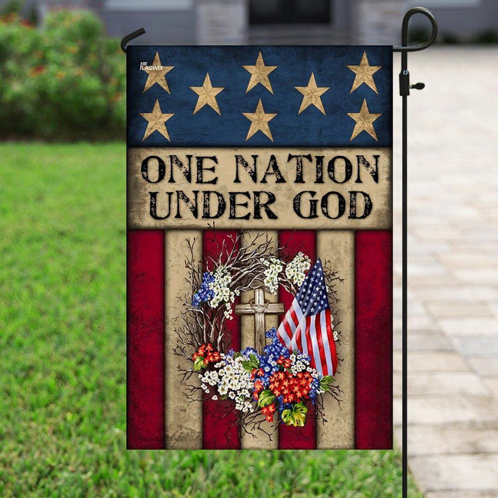 One Nation Under God Flag | Garden Flag | Double Sided House Flag - GIFTCUSTOM