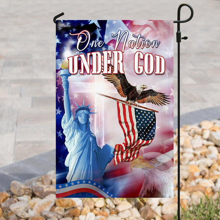 One Nation Under God Flag | Garden Flag | Double Sided House Flag - GIFTCUSTOM