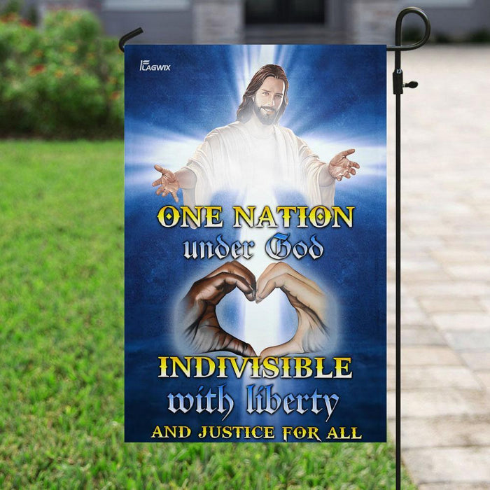 One Nation Under God Indivisible With Liberty And Justice For All Jesus Christ Flag - GIFTCUSTOM
