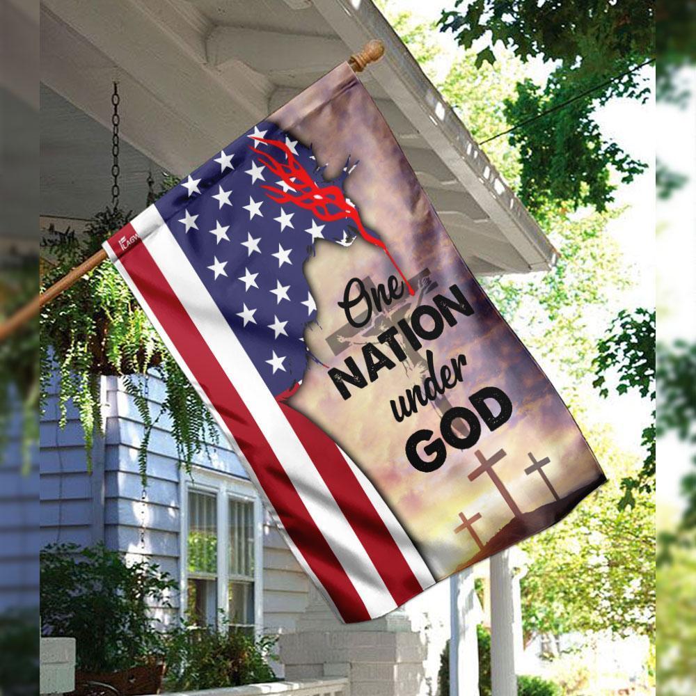 One Nation Under God Jesus Christ Flag - GIFTCUSTOM