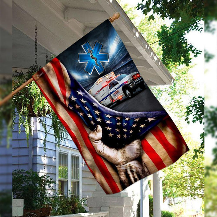 Paramedics Ambulance Flag | Garden Flag | Double Sided House Flag - GIFTCUSTOM