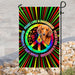 Peace Love & Dachshund Hippie Flag | Garden Flag | Double Sided House Flag - GIFTCUSTOM