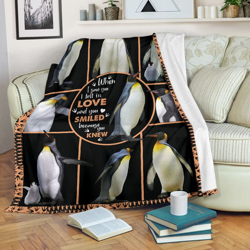 Penguin Fall In Love Blanket - GIFTCUSTOM
