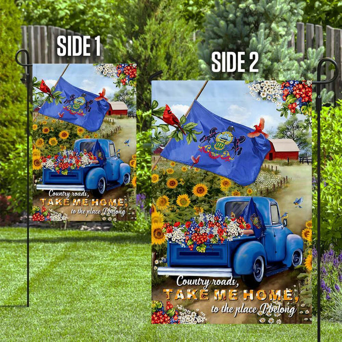 Pennsylvania Country Roads Flag | Garden Flag | Double Sided House Flag - GIFTCUSTOM