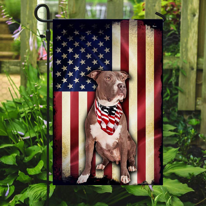 Pit bull American Flag | Garden Flag | Double Sided House Flag - GIFTCUSTOM