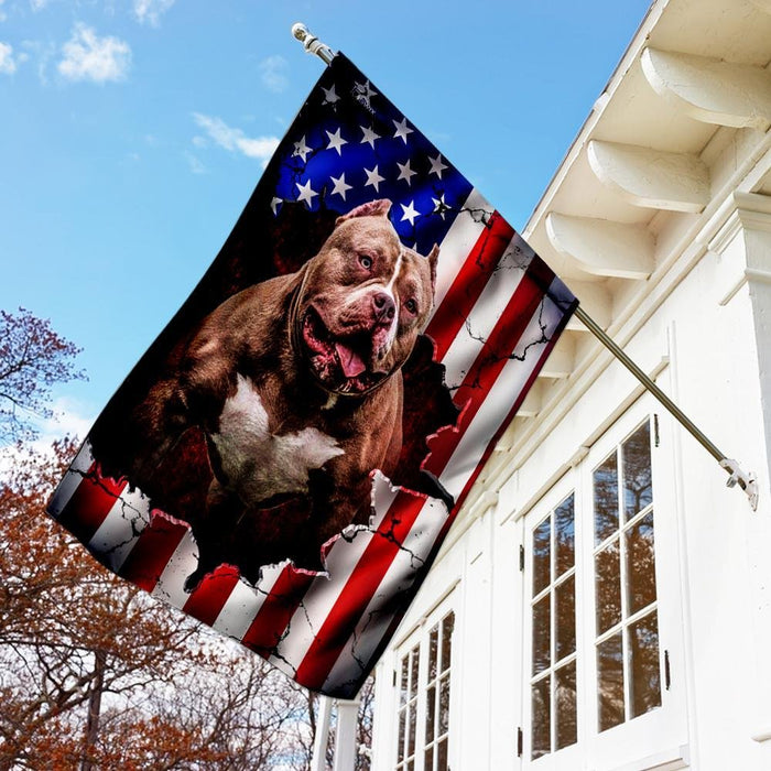 Pitbull American Flag | Garden Flag | Double Sided House Flag - GIFTCUSTOM