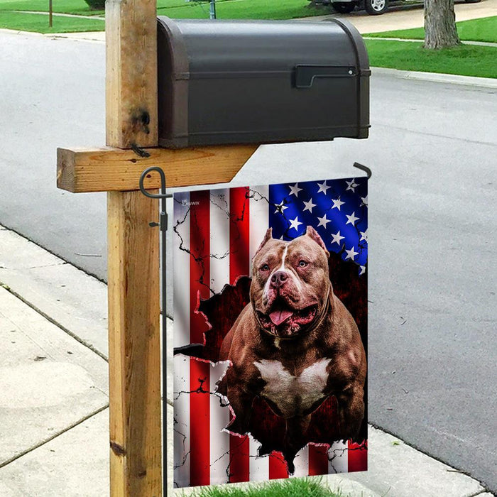 Pitbull American Flag | Garden Flag | Double Sided House Flag - GIFTCUSTOM