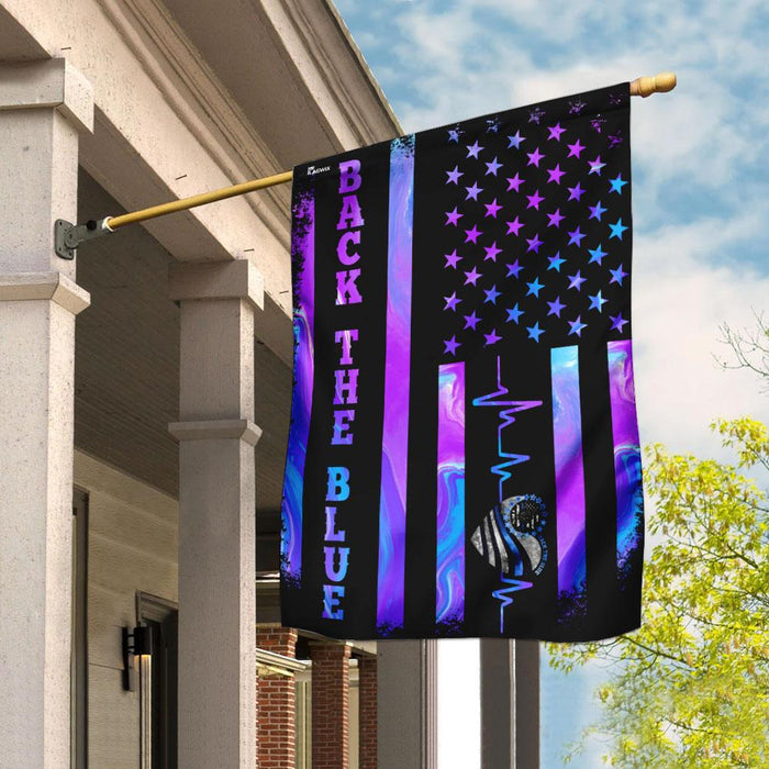 Police Back The Blue Flag | Garden Flag | Double Sided House Flag - GIFTCUSTOM