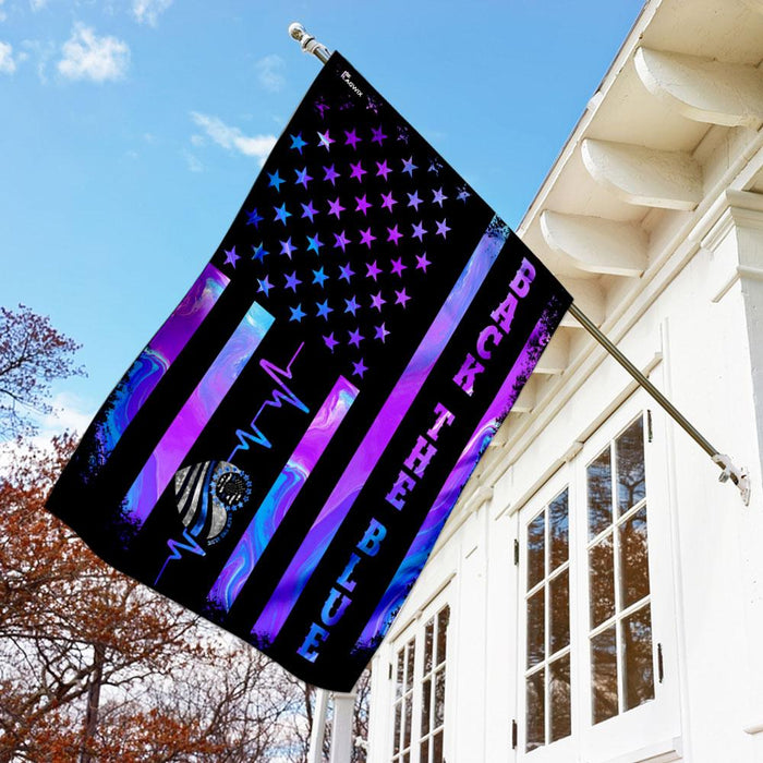 Police Back The Blue Flag | Garden Flag | Double Sided House Flag - GIFTCUSTOM