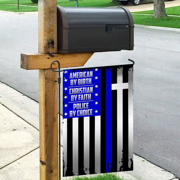 Police By Choice The Thin Blue Line Flag | Garden Flag | Double Sided House Flag - GIFTCUSTOM