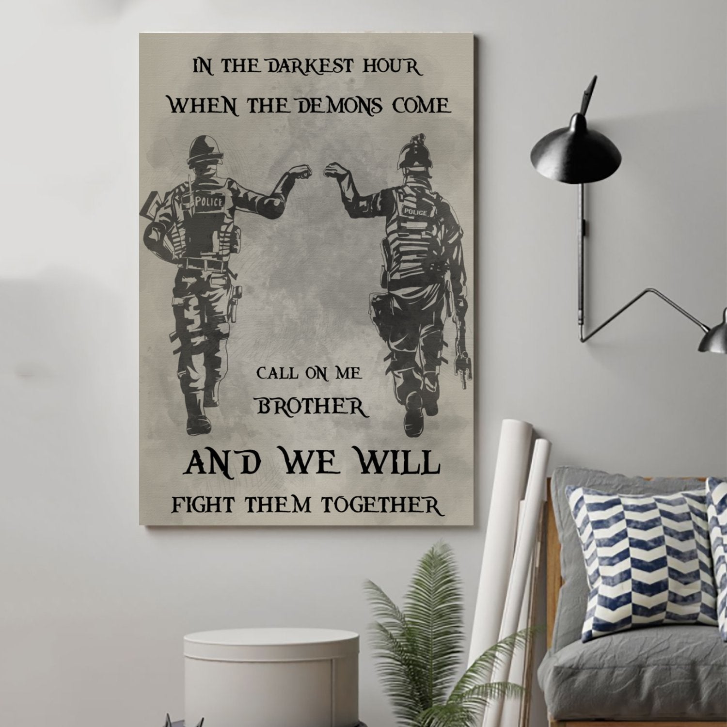 police Canvas and Poster ��� call on me brother wall decor visual art - GIFTCUSTOM