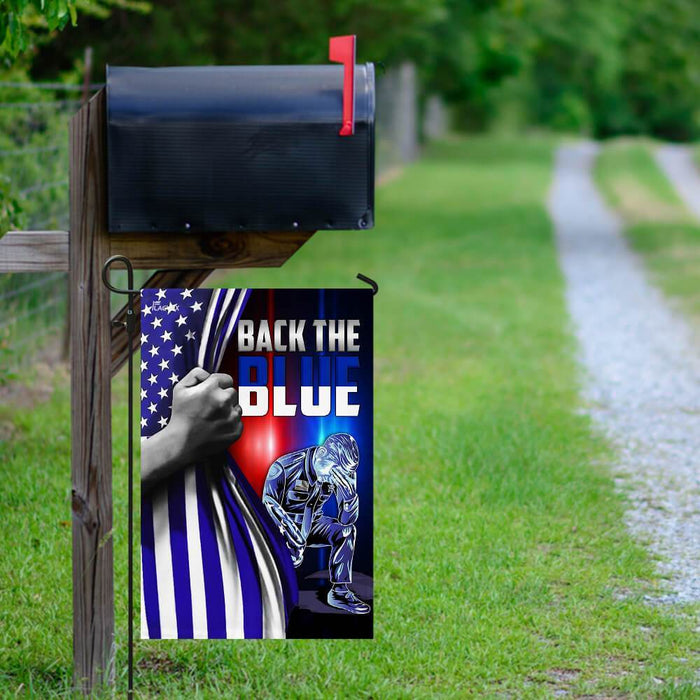 Police Law Enforcement Back The Blue Flag | Garden Flag | Double Sided House Flag - GIFTCUSTOM