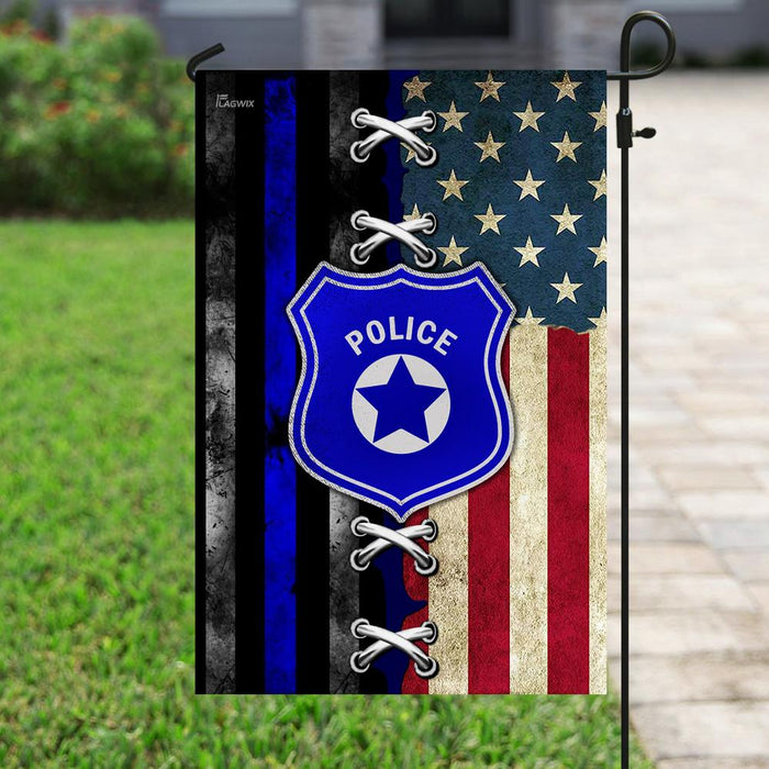 Police Officer American Flag | Garden Flag | Double Sided House Flag - GIFTCUSTOM