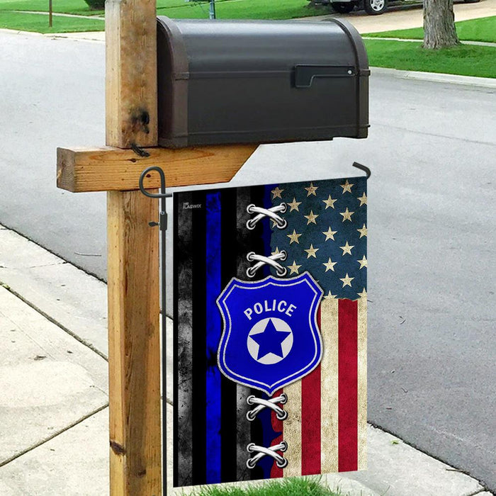 Police Officer American Flag | Garden Flag | Double Sided House Flag - GIFTCUSTOM