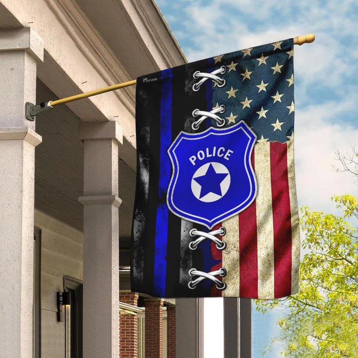 Police Officer American Flag | Garden Flag | Double Sided House Flag - GIFTCUSTOM