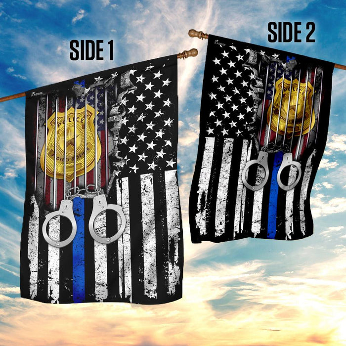 Police. The Thin Blue Line Flag | Garden Flag | Double Sided House Flag - GIFTCUSTOM