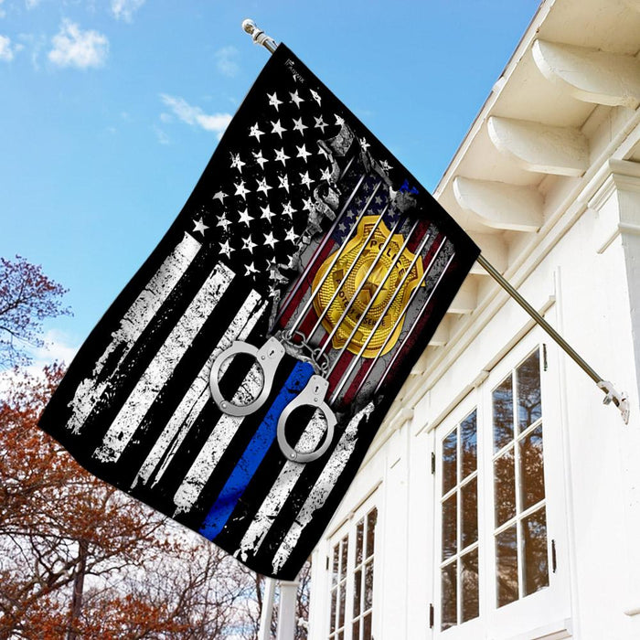 Police. The Thin Blue Line Flag | Garden Flag | Double Sided House Flag - GIFTCUSTOM