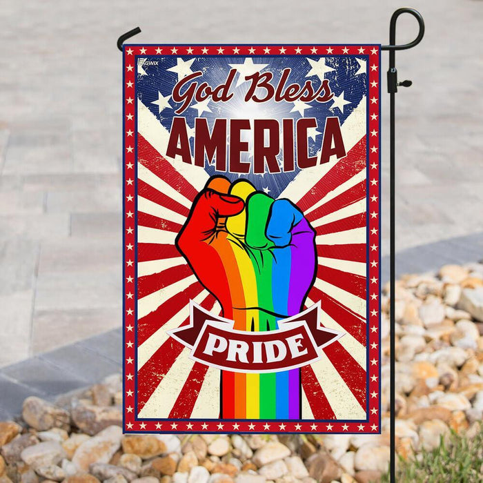 Pride LGBT Amrican US Flag | Garden Flag | Double Sided House Flag - GIFTCUSTOM