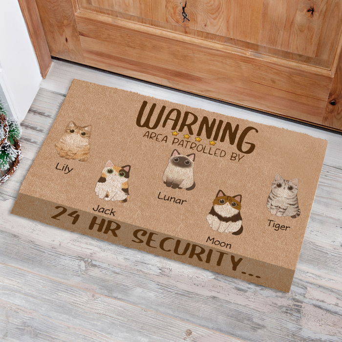 Adore Cat , Beware Of Attack Cat, Personalized Doormat TV02