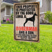 Protected By The Good Lord, A Doberman And A Gun Yard Sign (24 x 18 inches) - GIFTCUSTOM