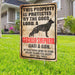 Protected By The Good Lord, A German Shepherd And A Gun Yard Sign (24 x 18 inches) - GIFTCUSTOM