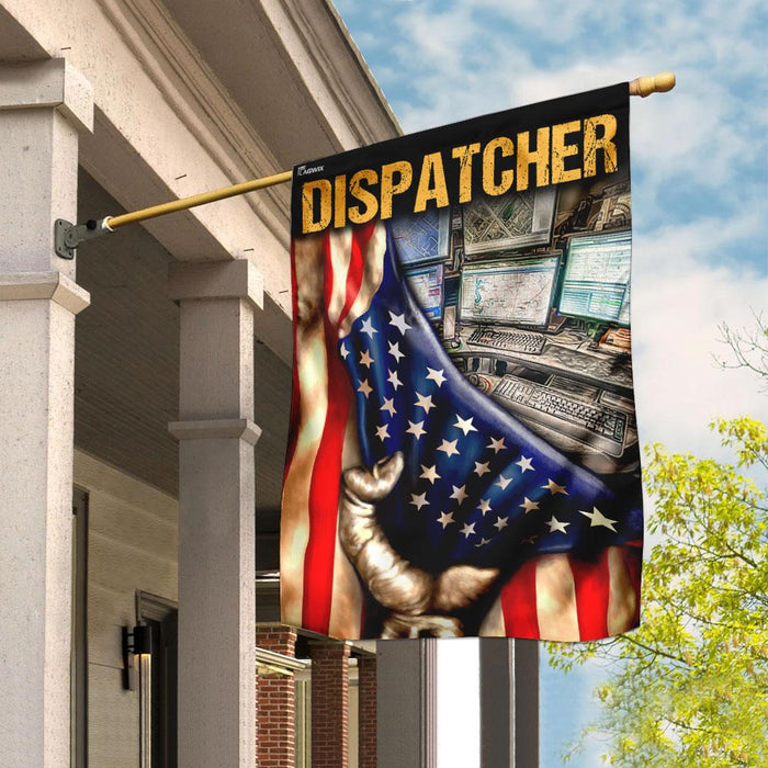 Proud Dispatcher Flag | Garden Flag | Double Sided House Flag - GIFTCUSTOM