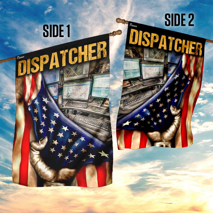 Proud Dispatcher Flag | Garden Flag | Double Sided House Flag - GIFTCUSTOM