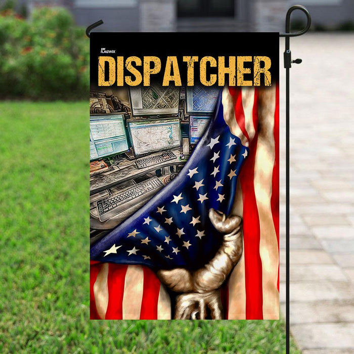 Proud Dispatcher Flag | Garden Flag | Double Sided House Flag - GIFTCUSTOM