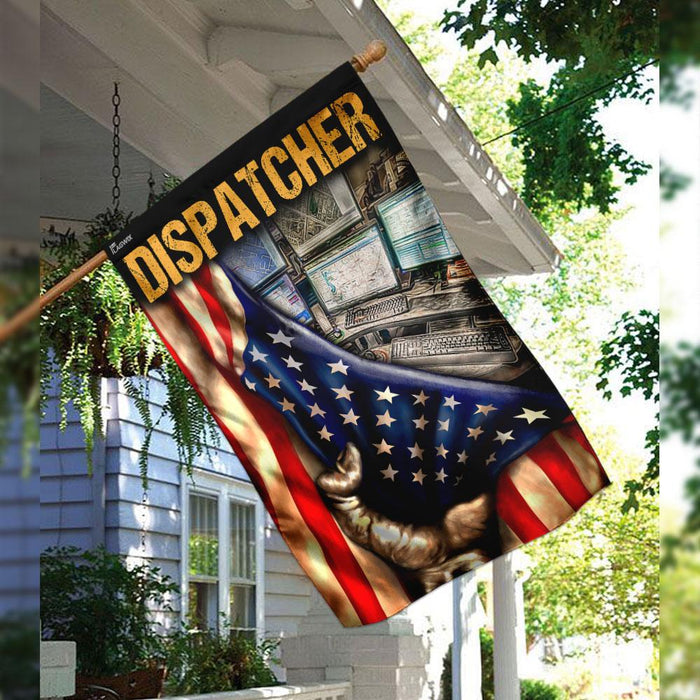 Proud Dispatcher Flag | Garden Flag | Double Sided House Flag - GIFTCUSTOM