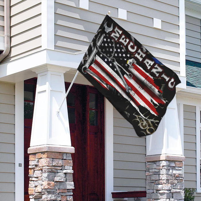 Proud Mechanic Flag | Garden Flag | Double Sided House Flag - GIFTCUSTOM