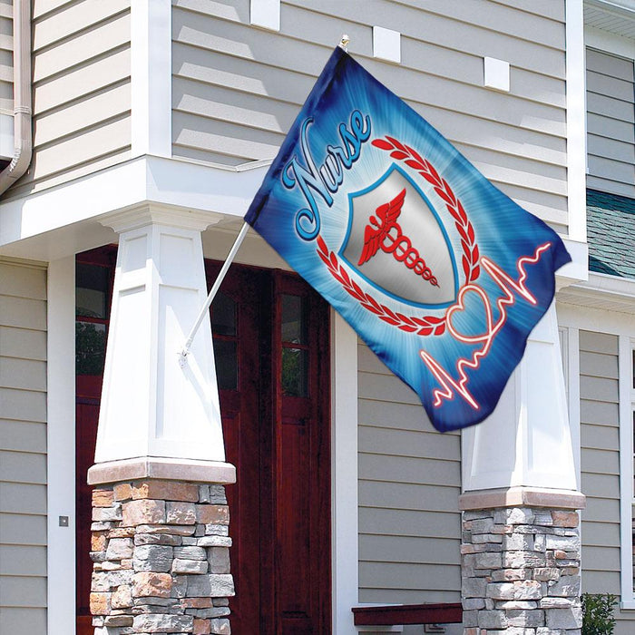 Proud Nurse American Flag | Garden Flag | Double Sided House Flag - GIFTCUSTOM