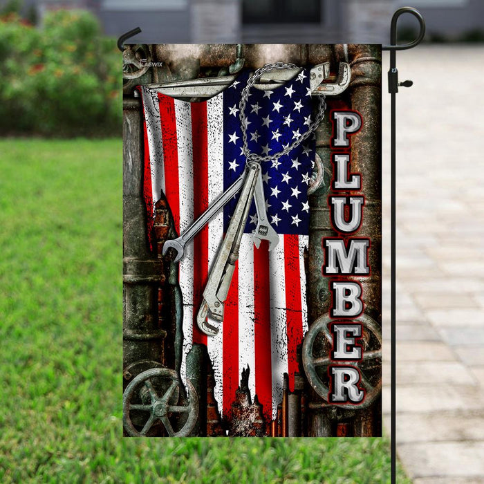 Proud Plumber Flag | Garden Flag | Double Sided House Flag - GIFTCUSTOM