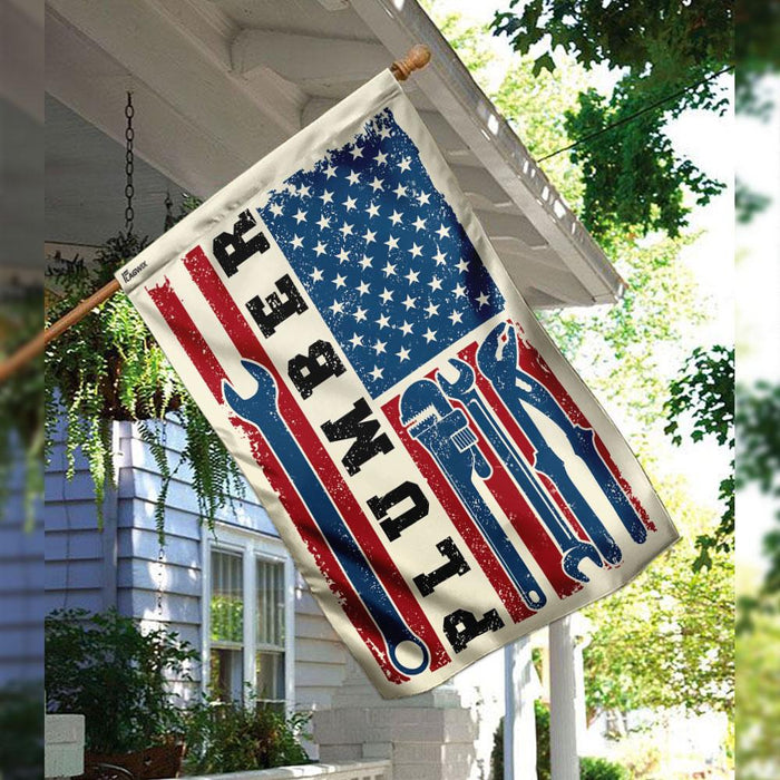 Proud Plumber Flag | Garden Flag | Double Sided House Flag - GIFTCUSTOM