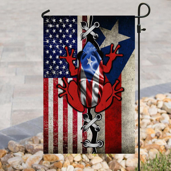 Puerto Rico American Flag | Garden Flag | Double Sided House Flag - GIFTCUSTOM