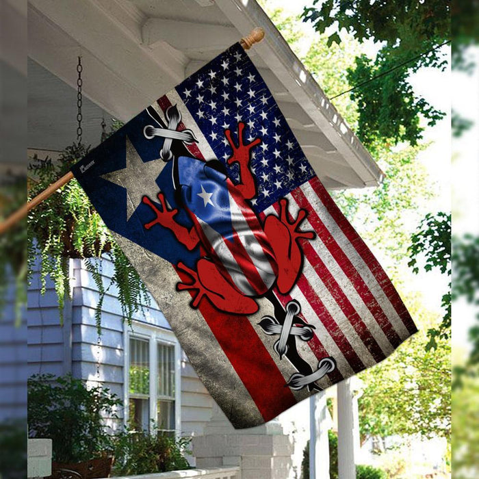 Puerto Rico American Flag | Garden Flag | Double Sided House Flag - GIFTCUSTOM