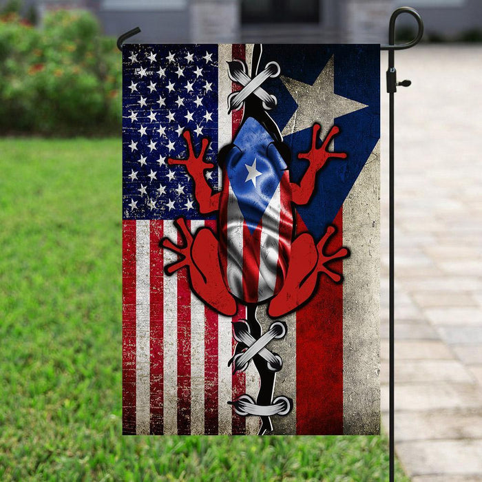 Puerto Rico American Flag | Garden Flag | Double Sided House Flag - GIFTCUSTOM