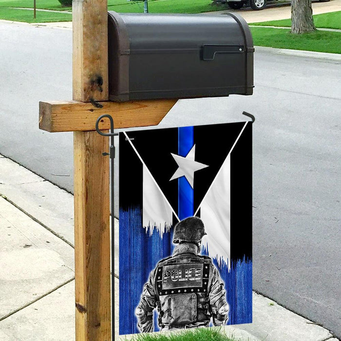 Puerto Rico Blue Line Flag | Garden Flag | Double Sided House Flag - GIFTCUSTOM