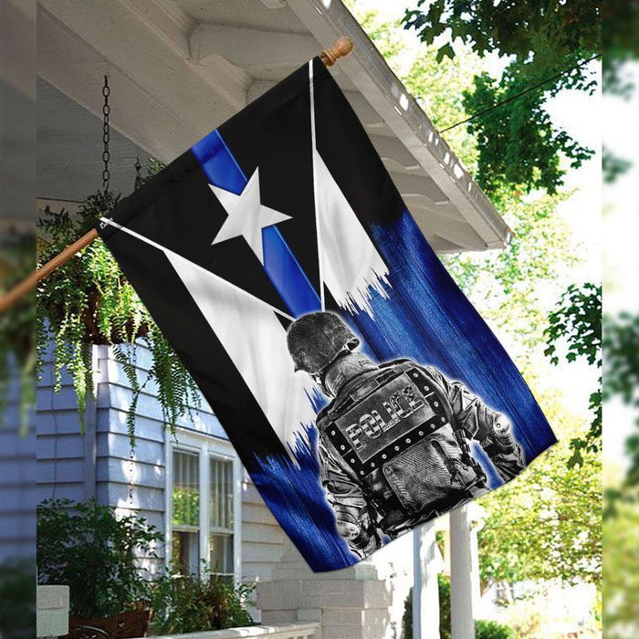 Puerto Rico Blue Line Flag | Garden Flag | Double Sided House Flag - GIFTCUSTOM