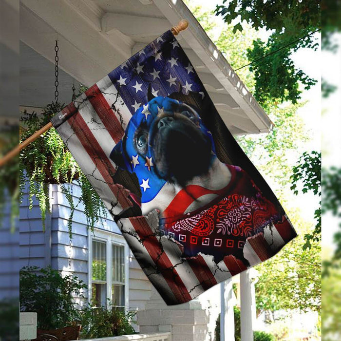 Pug American Flag | Garden Flag | Double Sided House Flag - GIFTCUSTOM