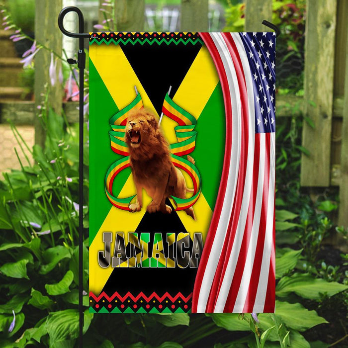 Rasta Lion Jamaica America Flag | Garden Flag | Double Sided House Flag - GIFTCUSTOM