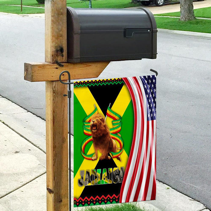 Rasta Lion Jamaica America Flag | Garden Flag | Double Sided House Flag - GIFTCUSTOM