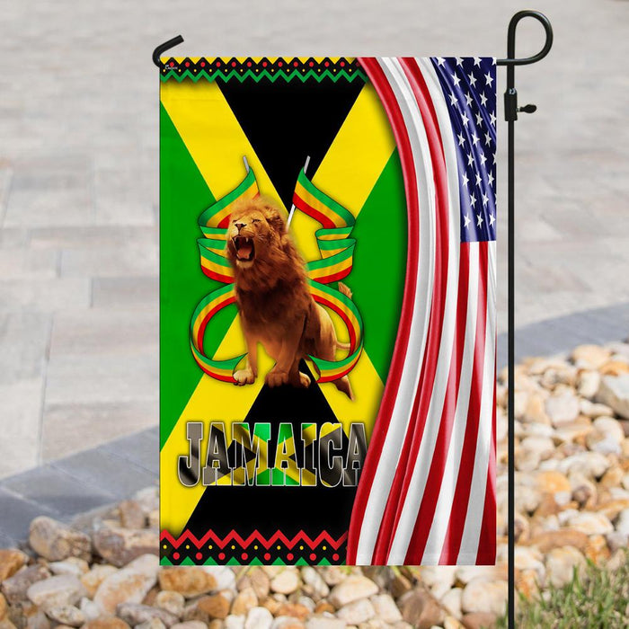 Rasta Lion Jamaica America Flag | Garden Flag | Double Sided House Flag - GIFTCUSTOM