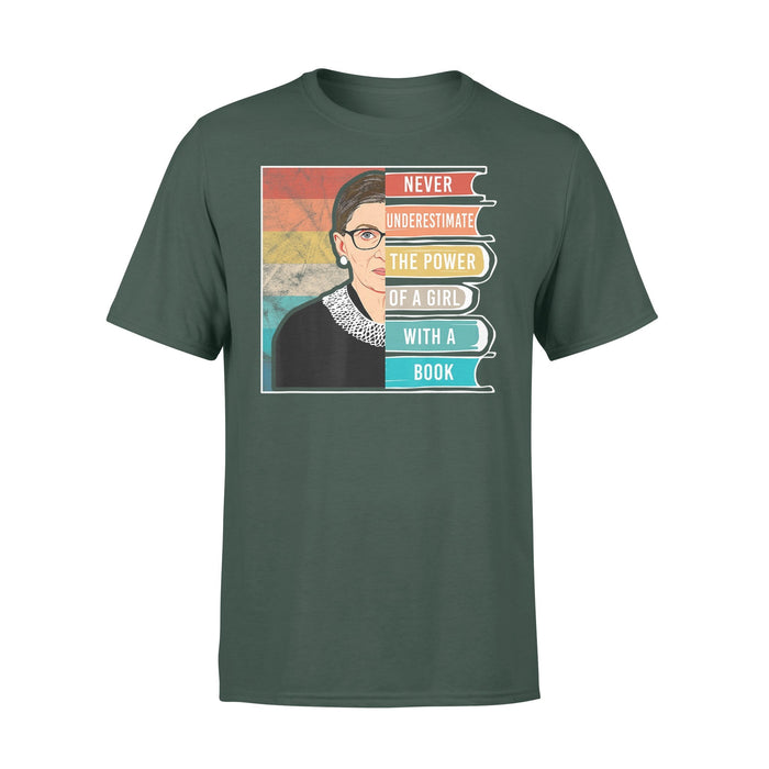 RBG - Never Underestimate The Power of A Girl With A Book - Standard T-shirt - GIFTCUSTOM