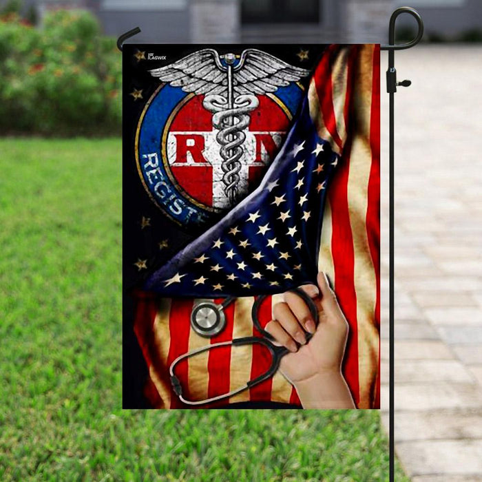 Registered Nurse American Flag | Garden Flag | Double Sided House Flag - GIFTCUSTOM