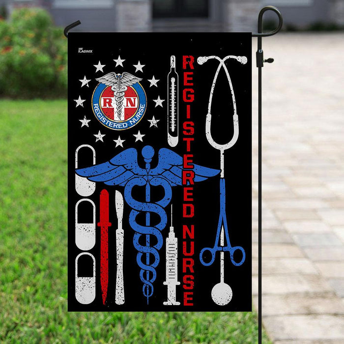 Registered Nurse Flag | Garden Flag | Double Sided House Flag - GIFTCUSTOM