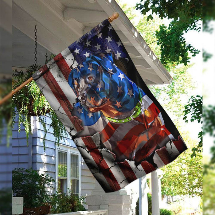 Rottweiler American Flag | Garden Flag | Double Sided House Flag - GIFTCUSTOM