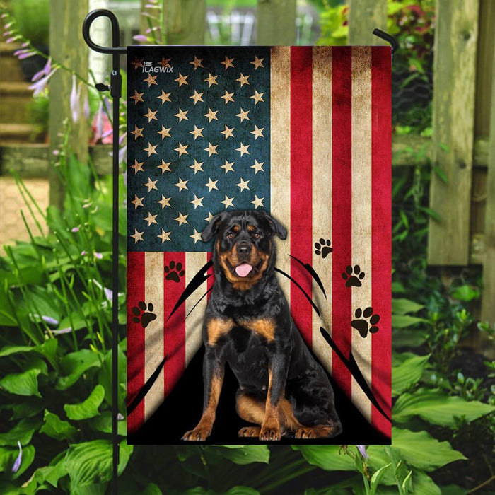 Rottweiler American Flag | Garden Flag | Double Sided House Flag - GIFTCUSTOM