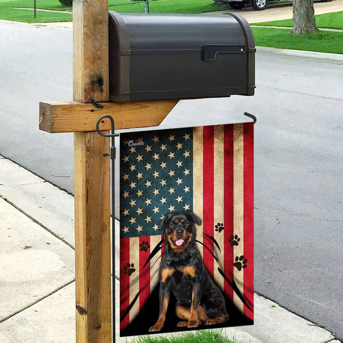 Rottweiler American Flag | Garden Flag | Double Sided House Flag - GIFTCUSTOM