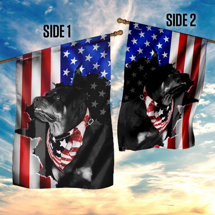 Rottweiler American Flag | Garden Flag | Double Sided House Flag - GIFTCUSTOM